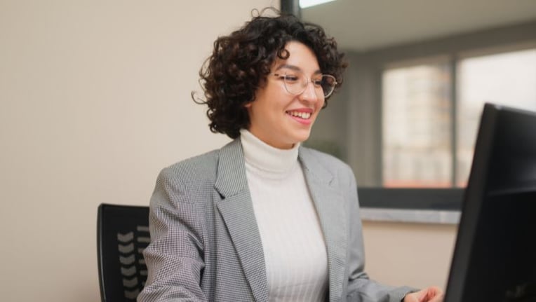 Local government staff using modern permit management software