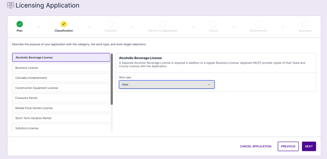 Application Wizard - Licensing